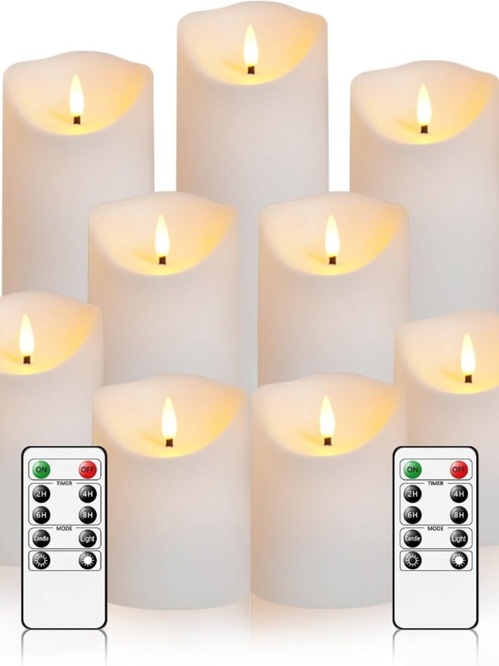 Flameless Candles with Remote, Battery Operated Flickering Flameless Candles, LE